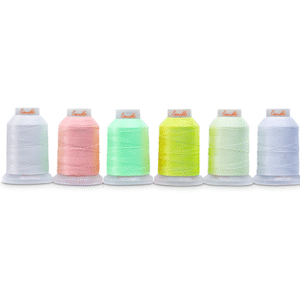 Candle Glow Polyester Pack of 6 Cones Embroidery Machine Thread Kit